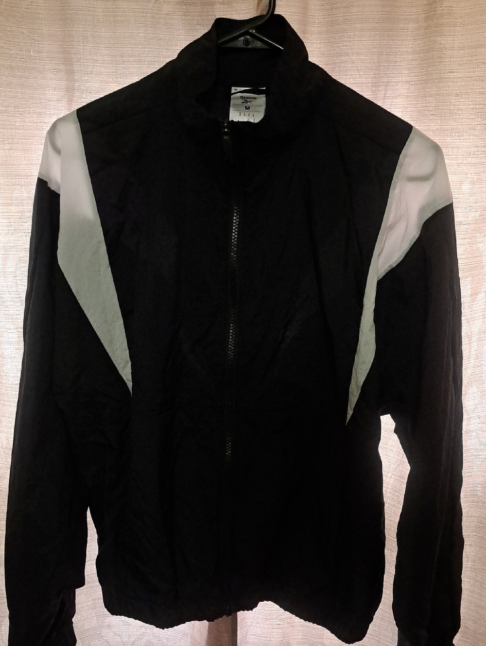 Reebok Black and White Windbreaker Jacket